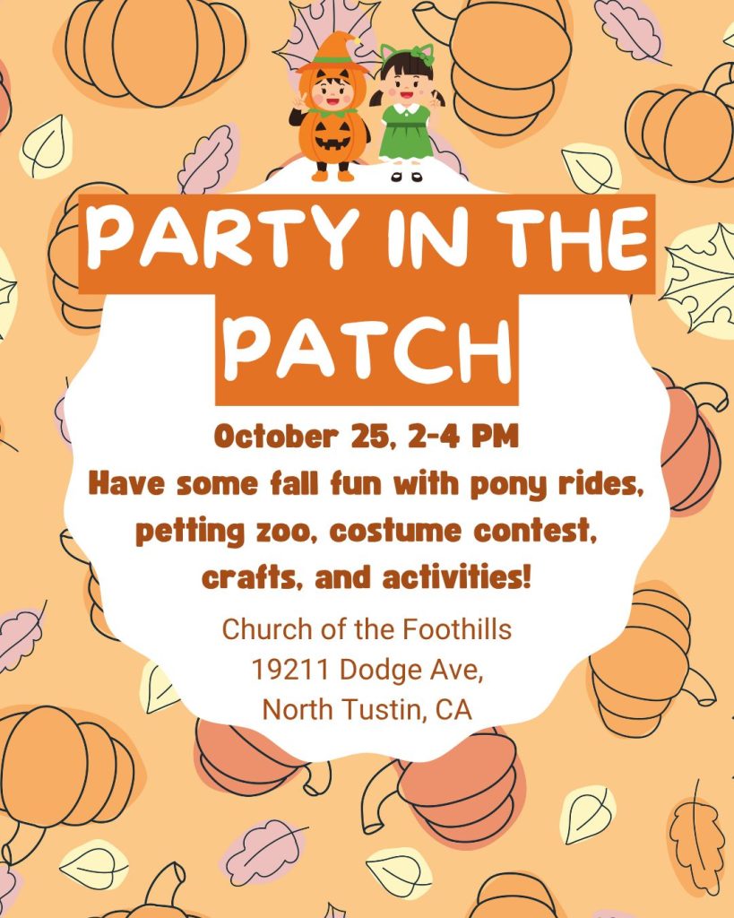 Party in the Patch on October 25, 2025, 2-4 PM - Pony rides and petting zoo